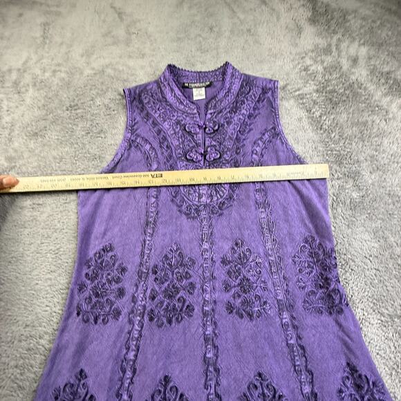 Pyramid Collection Tunic Dress Purple Embroidered S Renaissance Boho Festival - Picture 4 of 5